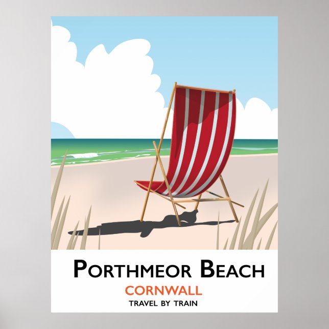 Porthmeor Beach poster de viagens (Frente)