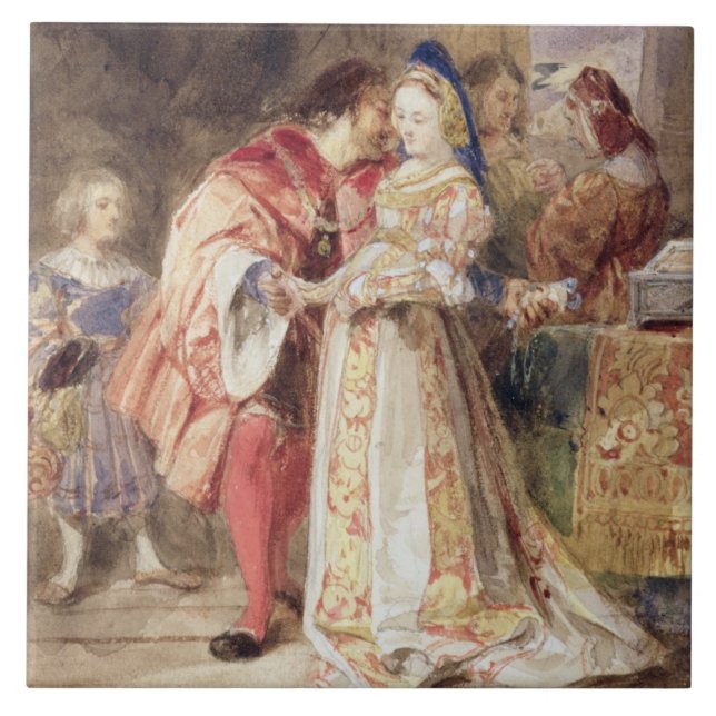 Portia e Bassanio, c.1826 (w/c, tinta marrom, (Frente)