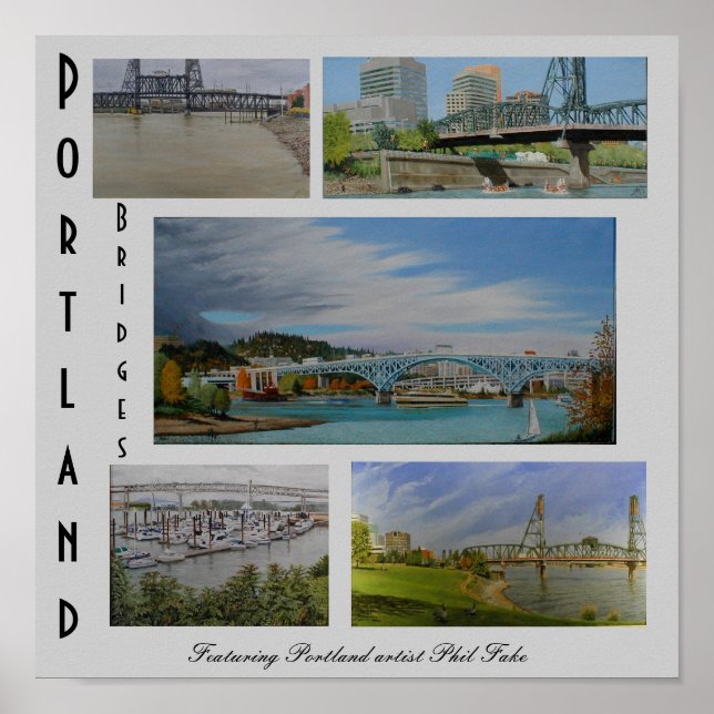 Portland Bridges Poster (Frente)