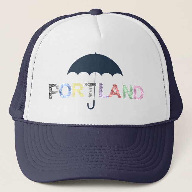 Portland Rain Weather Marinho Boné Baseball Hat (Frente)