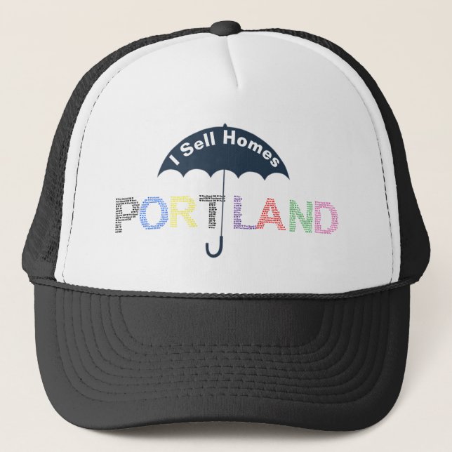 Portland Real Estate Homes Black Baseball Boné Hat (Frente)