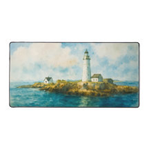 Porto de Paisagem Costeira do Farol de Aquarela