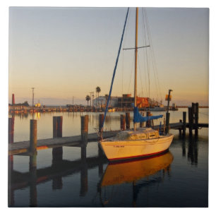 Porto de Rockport, Texas ao pôr do sol