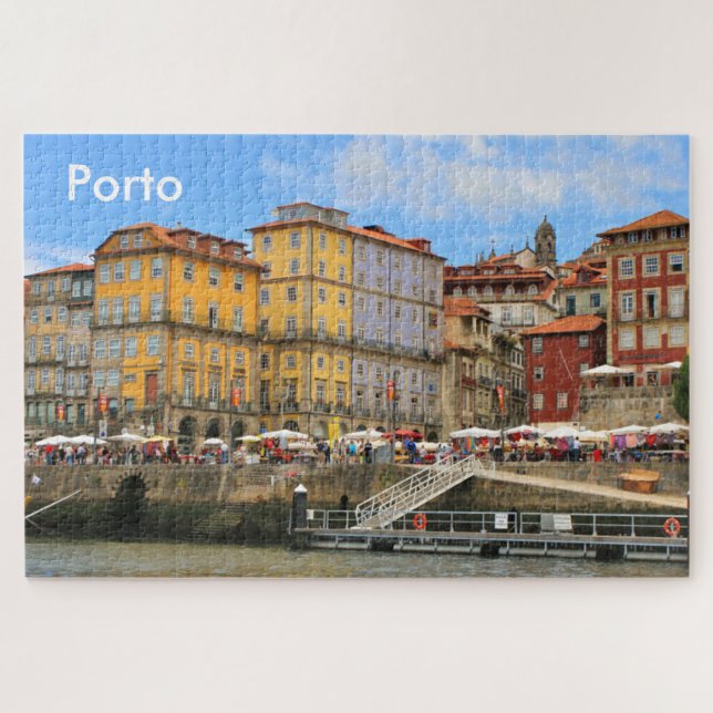 Porto: Portugal, docas e edifícios Quebra-cabeça d (Horizontal)