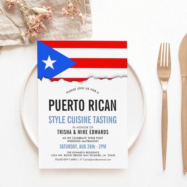 Porto Rico Cuisine | Convite de Sinalizador de Par (Criador carregado)