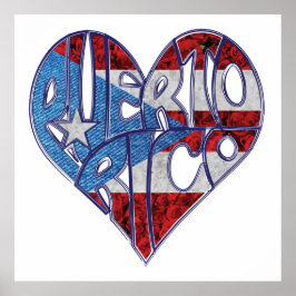 Porto Rico Love Flag Poster