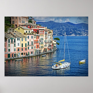 Portofino à vela e Poster da Riviera italiana