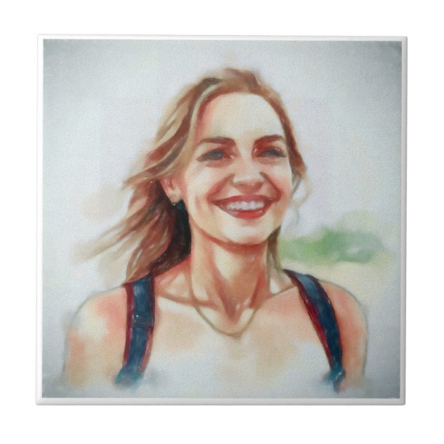 Portrait de femme style aquarelle (Frente)