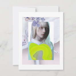 Portrait jeune fille pastel fluo collage numérique