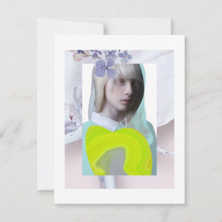 Portrait jeune fille pastel fluo collage numérique