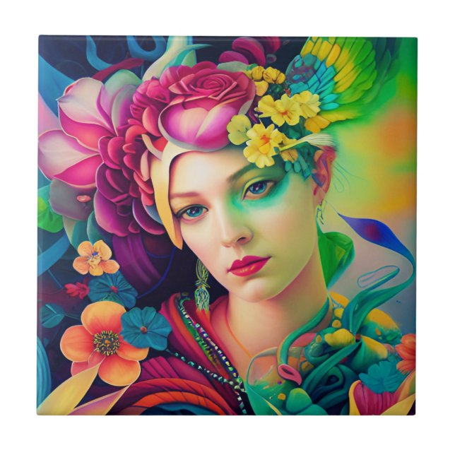 Portrait of a Woman Adorned with Flowers (Frente)