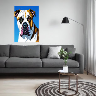 Portrait of an American Bulldog   AI Art Poster