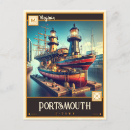 Portsmouth, Virginia | Cartão postal Vintage