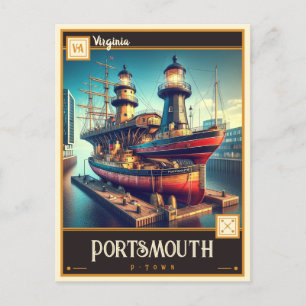 Portsmouth, Virginia Cartão postal Vintage