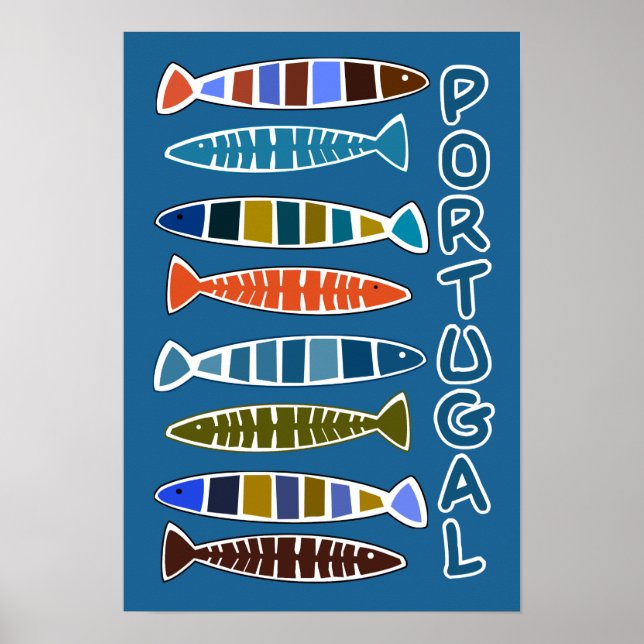 PORTUGAL Fish Pattern poster (Frente)