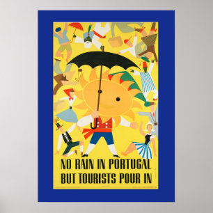 Portugal Raining People Poster