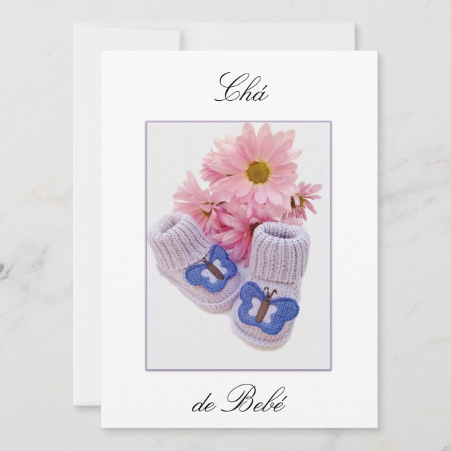 Português: Botinhas: Convite Chá de Bebe (Frente)