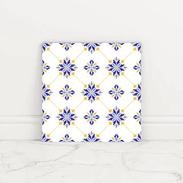 Portuguese Blue and Gold Azulejo Ceramic (Criador carregado)