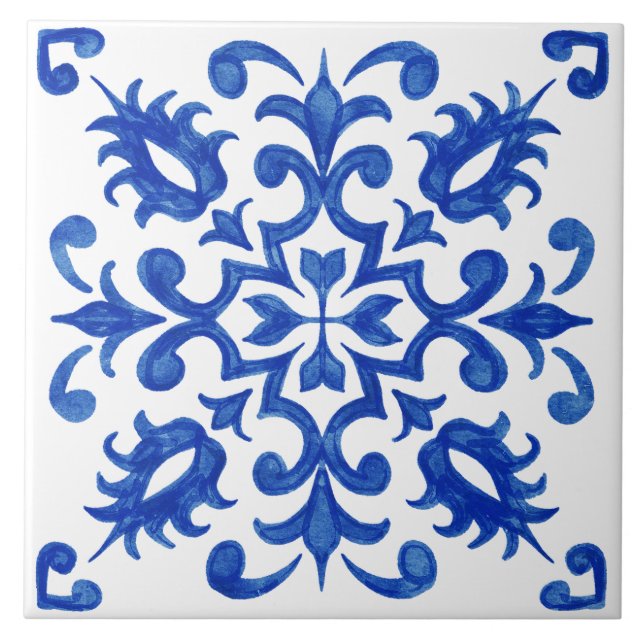Portuguese Blue Tile central round medallion (Frente)