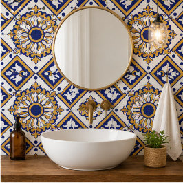 Portuguese Blue Yellow Mediterranean Floral