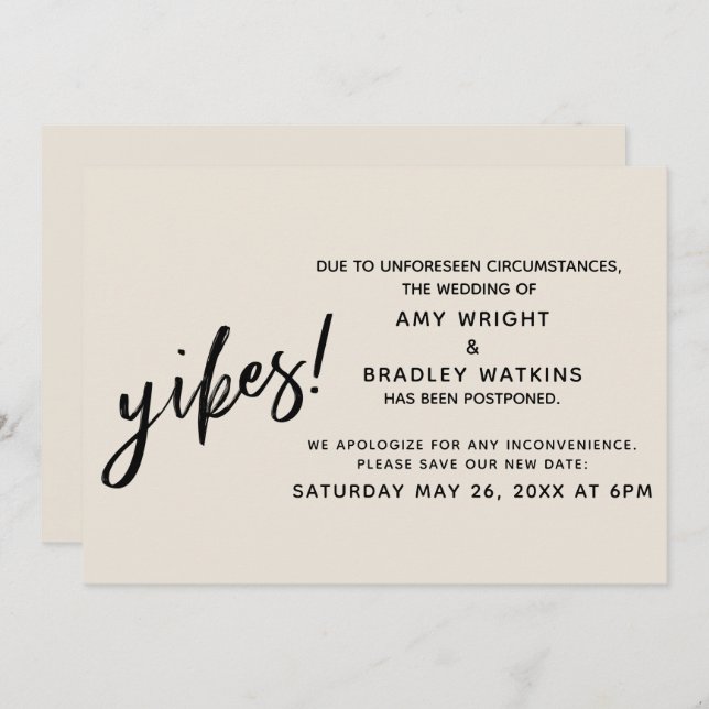 Pôs ordem no casamento, Humor Yikes! Anúncio de Cr (Frente/Verso)