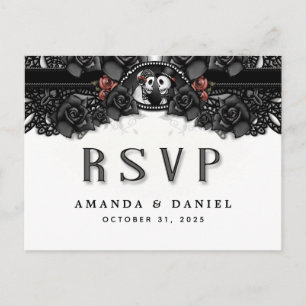 Pós-placa RSVP do MENU do Skeletons do Dia das Bru
