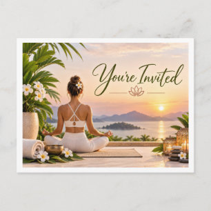 pose de Namaste de Yoga para convite de aula