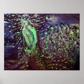 Poseidon Fine Art Pointillism Abstrato Impressão