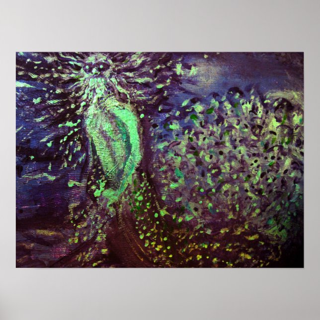 Poseidon Fine Art Pointillism Abstrato Impressão (Frente)