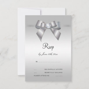 Posh Gem Bow & Ribbon 60º Casamento RSVP