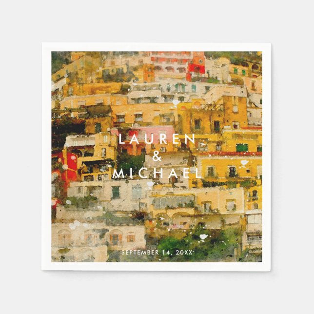 Positano itália - guardanapos de verão cênicos (Frente)
