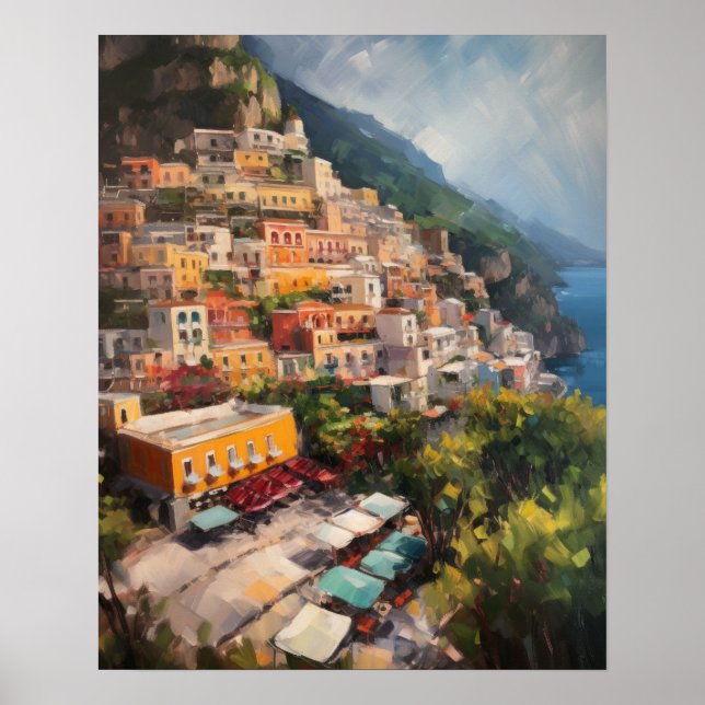 Positano Itália Pintura Impressão (Frente)