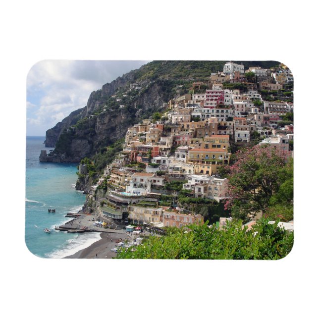 Positano no ímã retângulo litoral Amalfi (Horizontal)