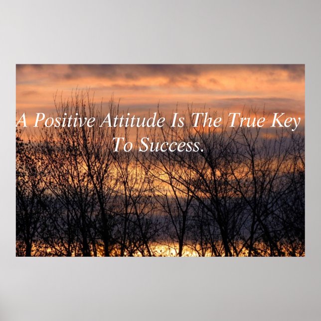 Positive Attitude Inspirational Poster (Frente)