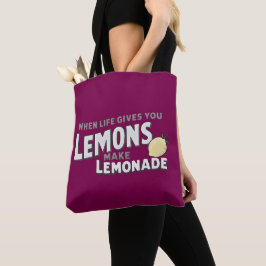Positive Lemonade Quote Aesthetic Canvas Tote Bag