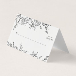 Posse Do Cartão De Colocação De Rosa De Casamento 