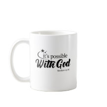 "Possível com caneca de café de escritura do deus"