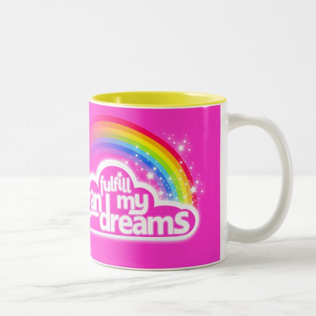 "Posso realizar meus sonhos", caneca rosa motivaci (Direita)
