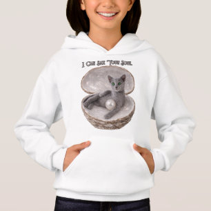 Posso Ver a Sua Alma Design Divertido de Gato Azul