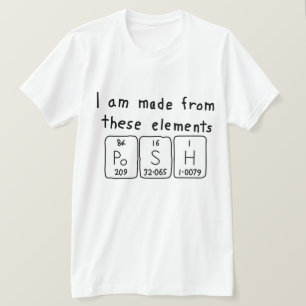 Possuir camisa de nome de mesa periódica