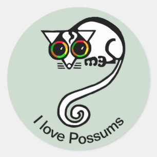 Possum - adesivo redondo clássico