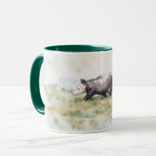 Possum Opossum Arte Animal Nature Caneca Xícara