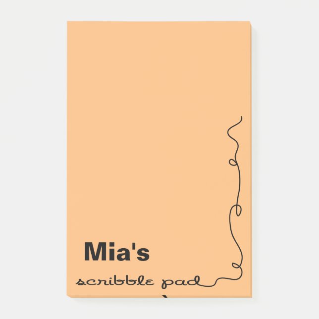 Post-it Nome Personalizado Bloco de Escrivagem Laranja (Frente)