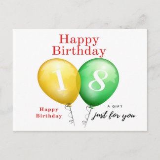 Postal 18º Cartão de aniversário para ela