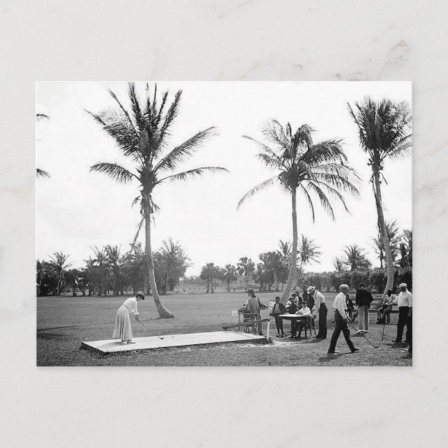 Postal 1904 Palm Beach Golfing Fl. Cartão (Frente)