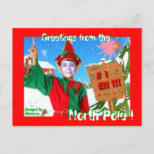 Postal # 1 Saudações Elf do Cartão de Posto do Polo No