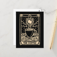 A academia escura do cartão tarot do café