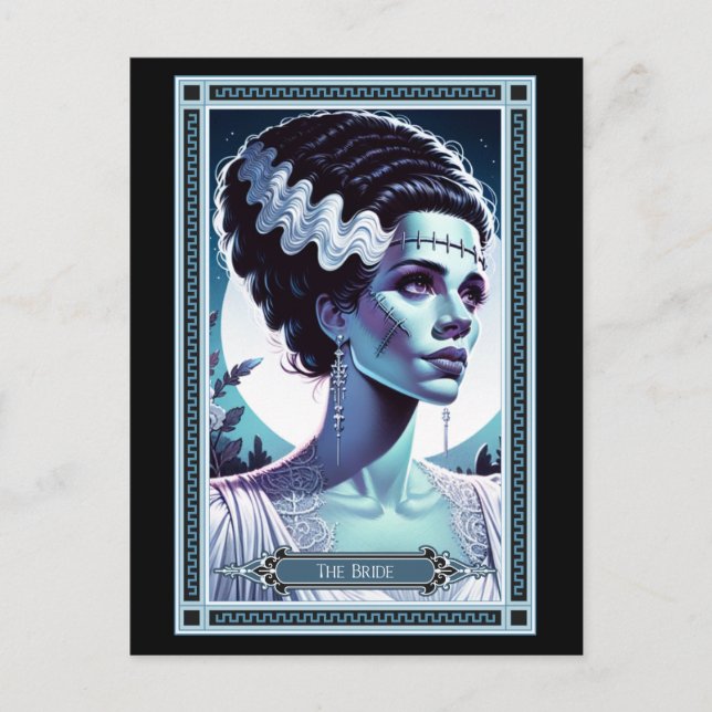 Postal A Noiva do Cartão Frankenstein Tarot (Frente)