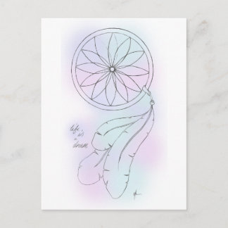 Postal A "vida é" um cartão Pastel ideal de Dreamcatcher