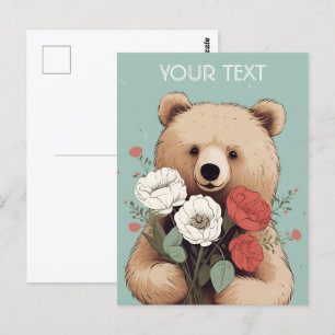 Postal Abraços de Urso e Flores: Um Cartão para Todas as 